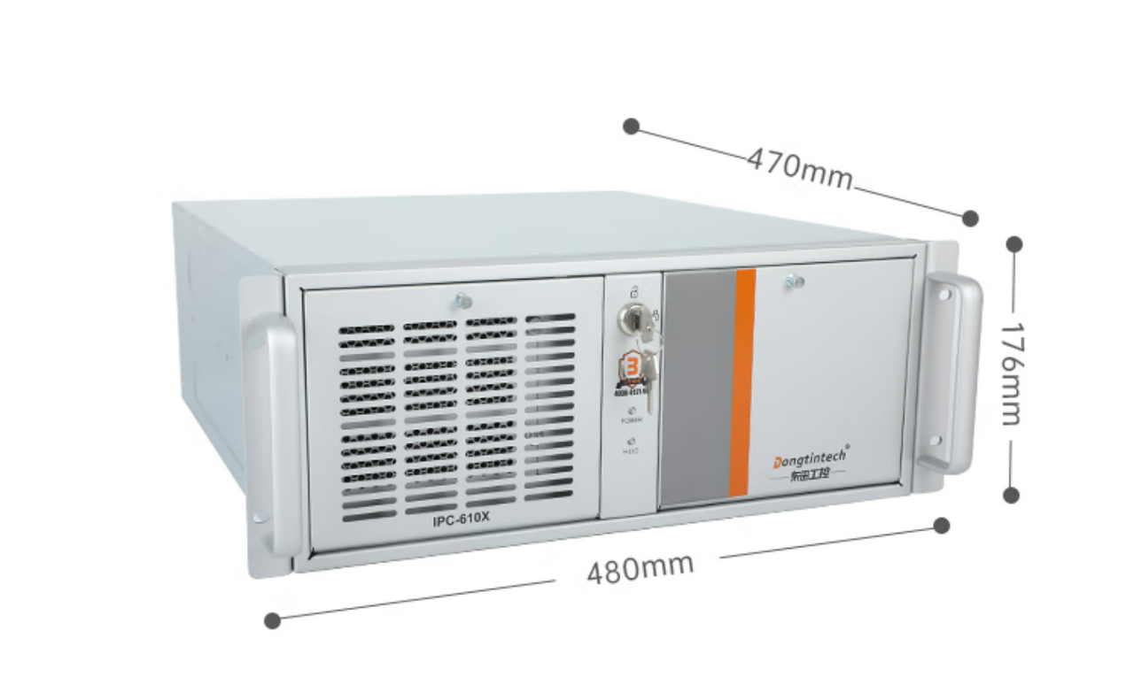 　這款機(jī)器采用了DT-610X機(jī)箱和DT-WR680MA主板。整體為銀灰色。采用了熱浸鍍鋅薄鋼板，防銹、耐候性強(qiáng)。并且它的防銹蝕性特別好，-般環(huán)境防蝕效果可達(dá)30-50年，熱浸鍍鋅薄鋼板外形美觀，加工容易。尺寸為430（481.6帶耳朵）*470*176mm（寬*深*高）,約重23kg，便于搬運(yùn)。