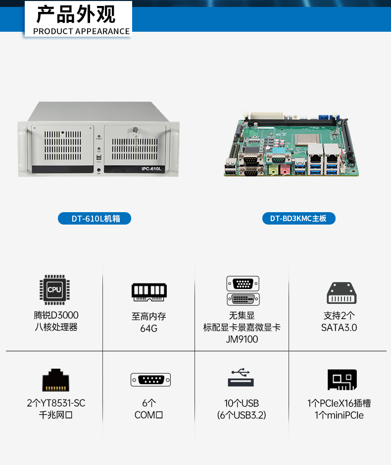 國產(chǎn)化騰銳D3000工控機(jī),信創(chuàng)工控電腦,DT-610L-BD3KMC.jpg