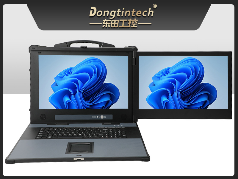 下翻雙屏加固便攜機,17.3英寸高亮觸控工業(yè)主機,戶外設備巡檢,DTG-1427ZD-BH610MA