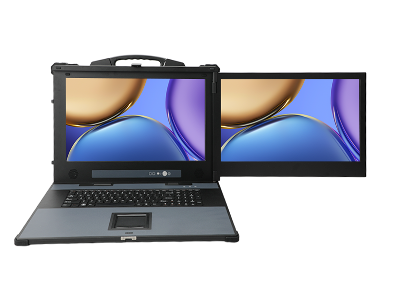 國產(chǎn)雙屏加固計(jì)算機(jī),雙路海光3490工業(yè)便攜機(jī),風(fēng)電設(shè)備運(yùn)維電腦,DTG-1427ZD-B3490MB